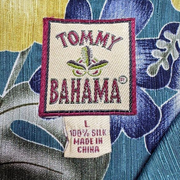 Tommy Bahama Hawaiian Silk Shirt Mens Large‎ Floral AOP Graphic Tropical Beach - Picture 7 of 11